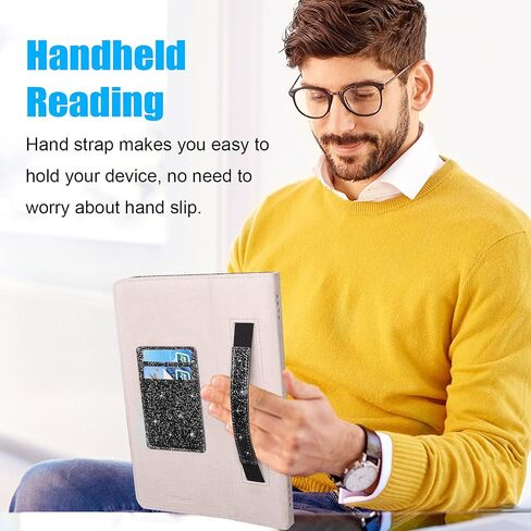 حافظة DMLuna لجهاز Amazon Fire HD 10 & 10 Plus الجديد تمامًا (الجيل الثالث عشر / الحادي عشر، إصدار 2023 / 2021) مقاس 11 بوصة، غطاء نحيف مع حامل قابل للطي، تنبيه/غفو تلقائي، حزام يد، فتحة للبطاقات - وردي لامع in Kuwait