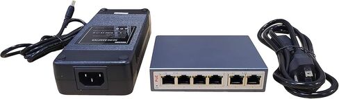 IPCamPower 4 Port 802.3bt POE Network Switch مع 2 منافذ الإرسال | مصممة لإضاءة POE وكاميرات IP عالية الطاقة | POE++ قادر على دفع 60 واط لكل منفذ | 250 واط إجمالي الميزانية in Kuwait