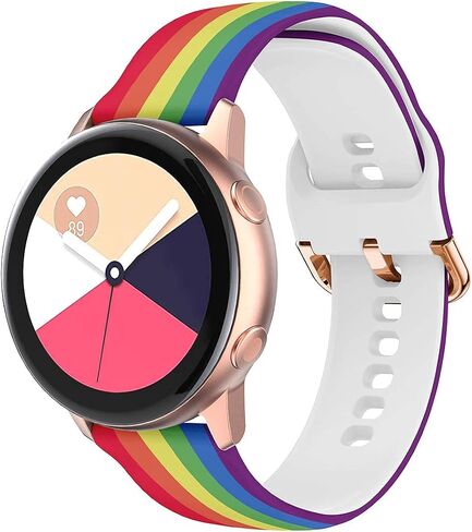 سوار Minggo متوافق مع ساعة Samsung Galaxy Watch Active/Active2 40 مم/44 مم، سوار معصم رياضي من السيليكون متوافق مع ساعة Galaxy Watch 42 مم/Gear S2 Classic/Gear Sport الذكية (أسود) in Kuwait