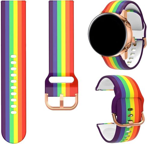 سوار Minggo متوافق مع ساعة Samsung Galaxy Watch Active/Active2 40 مم/44 مم، سوار معصم رياضي من السيليكون متوافق مع ساعة Galaxy Watch 42 مم/Gear S2 Classic/Gear Sport الذكية (أسود) in Kuwait