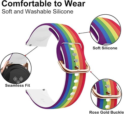 سوار Minggo متوافق مع ساعة Samsung Galaxy Watch Active/Active2 40 مم/44 مم، سوار معصم رياضي من السيليكون متوافق مع ساعة Galaxy Watch 42 مم/Gear S2 Classic/Gear Sport الذكية (أسود) in Kuwait