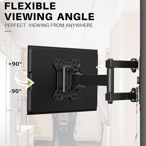 USX MOUNT Lockable RV TV Mount for Most 10-26 Inch Flat Screens TV&Monitor for Camper Travel Trailer Boat Motorhomes Full Motion Bracket up to33 Lbs Vesa100x100mm Wall Mount Quick Release Easy Locking in Kuwait