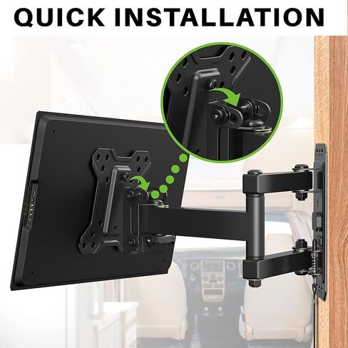 USX MOUNT Lockable RV TV Mount for Most 10-26 Inch Flat Screens TV&Monitor for Camper Travel Trailer Boat Motorhomes Full Motion Bracket up to33 Lbs Vesa100x100mm Wall Mount Quick Release Easy Locking in Kuwait