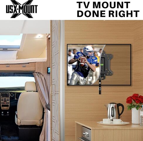 USX MOUNT Lockable RV TV Mount for Most 10-26 Inch Flat Screens TV&Monitor for Camper Travel Trailer Boat Motorhomes Full Motion Bracket up to33 Lbs Vesa100x100mm Wall Mount Quick Release Easy Locking in Kuwait