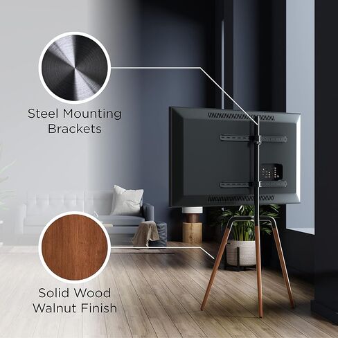 ProMounts Modern Exhibition TV Stand Mount for 42-84 inch LED LCD OLED Plasma Flat and Curved TV Screens, 4 Leg Modern Studio TV Stand Holds 99 lbs, Max VESA 600x400 in Kuwait