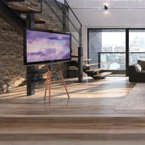 ProMounts Modern Exhibition TV Stand Mount for 42-84 inch LED LCD OLED Plasma Flat and Curved TV Screens, 4 Leg Modern Studio TV Stand Holds 99 lbs, Max VESA 600x400 in Kuwait