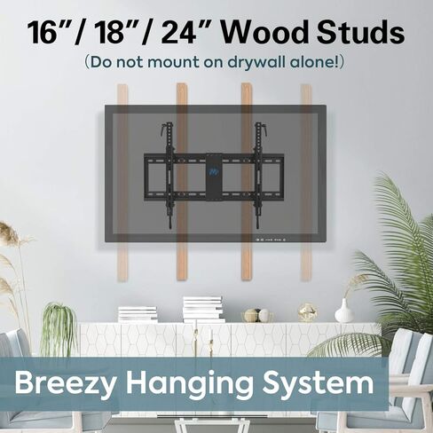 ماونتج دريم حامل تلفزيون قابل للامالة على الحائط للتلفزيونات مقاس 42-70 بوصة، حامل تلفزيون منخفض قابل للامالة مع اقصى فيسا 600×400 ملم يتحمل حتى 132 باوند، حامل تلفزيون يثبت على الحائط بزاوية 20 درجة in Kuwait