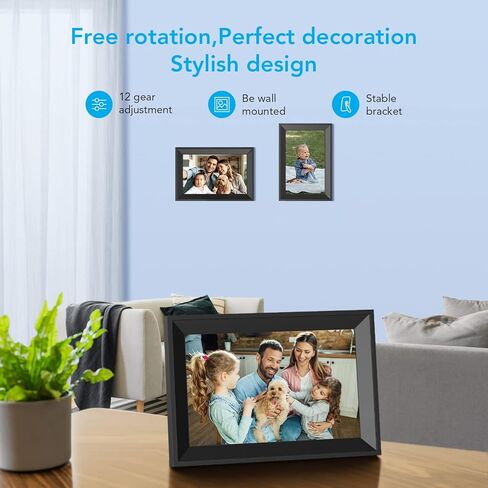 10.1' Digital Picture Frame WiFi Photo Frames FRAMEO IPS Touch Screen, 16GB Storage, Share Photos/Videos Instantly and Remotely via Free Frameo, Great Gifts for Parents in Kuwait
