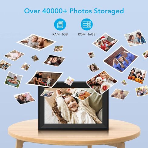 10.1' Digital Picture Frame WiFi Photo Frames FRAMEO IPS Touch Screen, 16GB Storage, Share Photos/Videos Instantly and Remotely via Free Frameo, Great Gifts for Parents in Kuwait