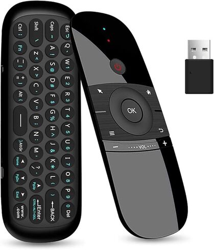 Meentek W1 Universal TV Remote Air Mouse، لوحة مفاتيح لاسلكية Fly Mouse 2.4 جيجا هرتز اتصال Air Remote Keyboard Mouse لـ Nvidia Shield/Android TV Box/PC/Smart TV/Projector/HTPC/All-in-one PC/TV.. in Kuwait
