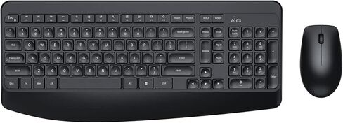 مجموعة كيبورد وماوس لاسلكية، كيبورد وماوس مريح مع مسند راحة اليد، 2.4 جيجا هرتز بالحجم الكامل وماوس لاسلكي للكمبيوتر/الكمبيوتر المكتبي/اللابتوب/ويندوز من فيفوكس in Kuwait