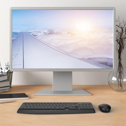 مجموعة كيبورد وماوس لاسلكية، كيبورد وماوس مريح مع مسند راحة اليد، 2.4 جيجا هرتز بالحجم الكامل وماوس لاسلكي للكمبيوتر/الكمبيوتر المكتبي/اللابتوب/ويندوز من فيفوكس in Kuwait