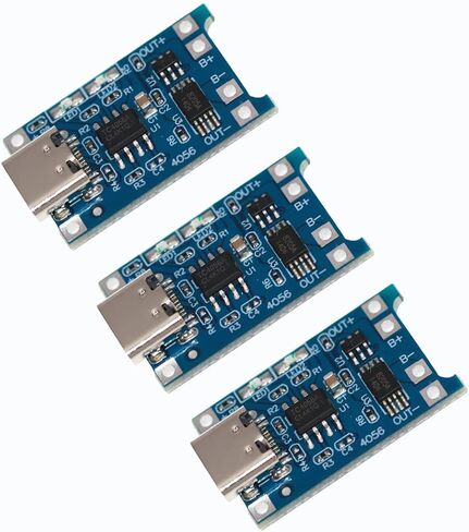 ZJKJHJY TP4056 Type-c USB 5V 1A 18650 وحدة شاحن بطارية ليثيوم لوحة شحن مع وظائف الحماية المزدوجة 3 Pack in Kuwait