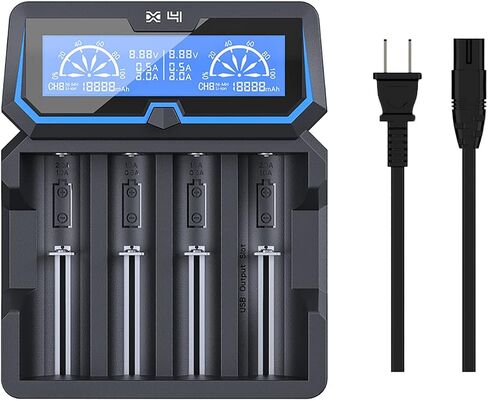 XTAR X4 Extended Version Protected 21700 20700 Battery Charger LCD Display AC Input Port 18650 Charger 2A Fast Charger with Mirco USB Output for Rechargeable 3.6V 3.7V Li-ion 1.2V Ni-MH Ni-CD Battery in Saudi Arabia