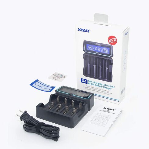 XTAR X4 Extended Version Protected 21700 20700 Battery Charger LCD Display AC Input Port 18650 Charger 2A Fast Charger with Mirco USB Output for Rechargeable 3.6V 3.7V Li-ion 1.2V Ni-MH Ni-CD Battery in Saudi Arabia