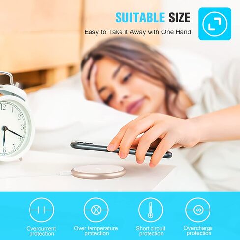 شاحن لاسلكي مغناطيسي، شاحن Vebach اللاسلكي Mag-Safe متوافق مع iPh 14/14 Pro/14 Plus/14 Pro Max/iPh 13/13 Pro/13 Pro Max/13 Mini/iPh 12 (ذهبي وردي) in Kuwait