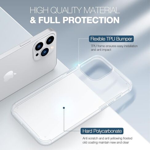 حافظة ORIbox لهاتف iPhone 14 لهاتف iPhone 13 شفافة، مع حماية من الصدمات في 4 زوايا، حافظة iPhone 14/13 شفافة للنساء والرجال والفتيات والأولاد والأطفال، حافظة لهاتف iPhone 14/13 شفاف in Kuwait