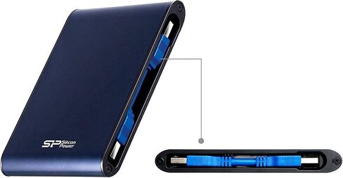Silicon Power 1TB Rugged Portable External Hard Drive Armor A80, Waterproof USB 3.0 for PC, Mac, Xbox and PS4, Blue in Saudi Arabia