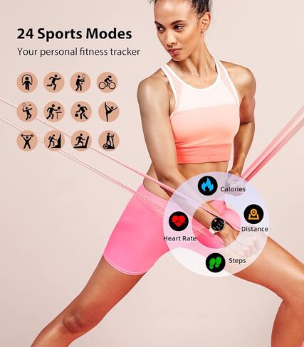 ساعات ذكية EGQINR للنساء للإجابة/إجراء المكالمات، شاشة لمس كاملة 1.32 بوصة عالية الدقة لتتبع اللياقة البدنية مع مراقب معدل ضربات القلب وضغط الدم والنوم، ساعة ذكية مقاومة للماء IP67 لنظام Android iOS in Kuwait