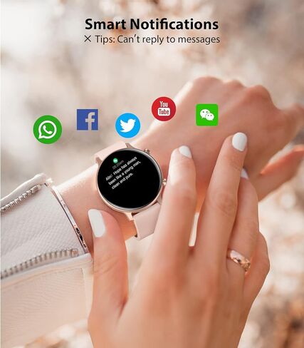 ساعات ذكية EGQINR للنساء للإجابة/إجراء المكالمات، شاشة لمس كاملة 1.32 بوصة عالية الدقة لتتبع اللياقة البدنية مع مراقب معدل ضربات القلب وضغط الدم والنوم، ساعة ذكية مقاومة للماء IP67 لنظام Android iOS in Kuwait