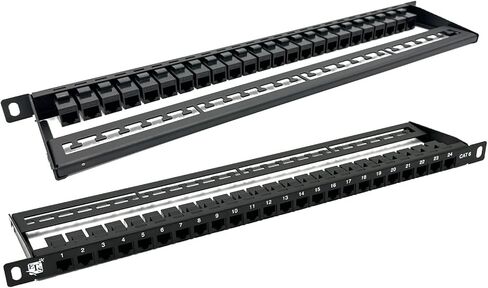 اي تي اس لوحة توصيل 24 منفذ CAT6 0.5U ممر مدمج من خلال وصلة كيستون UTP عالية الكثافة in Kuwait