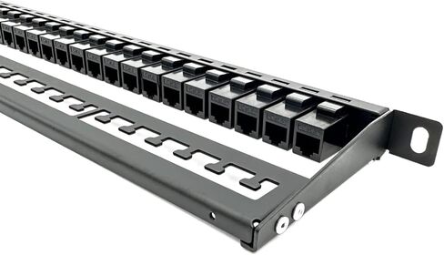 اي تي اس لوحة توصيل 24 منفذ CAT6 0.5U ممر مدمج من خلال وصلة كيستون UTP عالية الكثافة in Kuwait