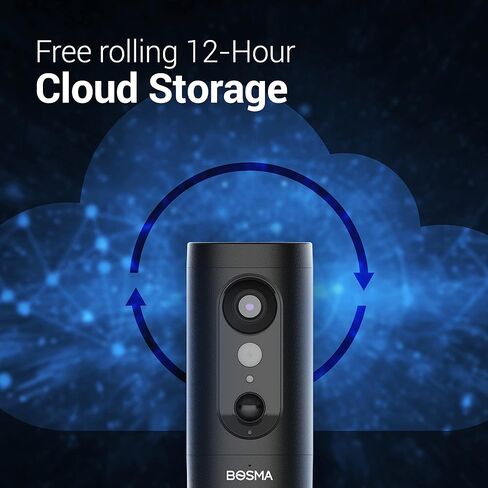 كاميرا Bosma EX Spotlight HD WiFi داخلية/خارجية، رؤية ليلية ملونة، اكتشاف الأشخاص، مناطق النشاط، صوت ثنائي الاتجاه، تنبيه مضاد للسرقة، ميزات الذكاء الاصطناعي المتقدمة، تخزين سحابي مجاني in Kuwait