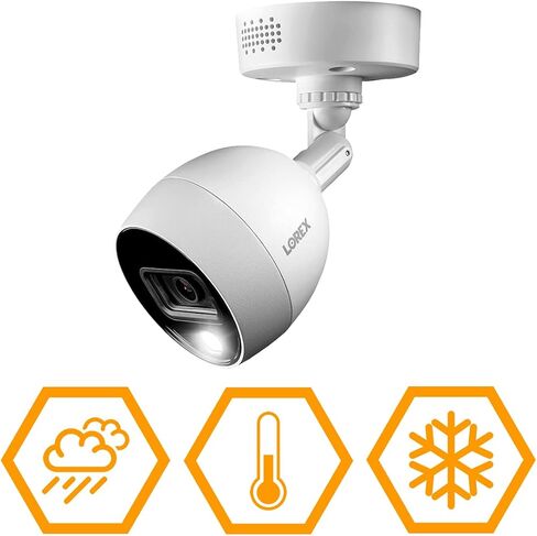 كاميرا Lorex 4K داخلية/خارجية فائقة الدقة فائقة الدقة تعمل بالكشف عن الحركة السلكية للمراقبة الأمنية الإضافية - مع رؤية ليلية بالأشعة تحت الحمراء وطويلة المدى in Kuwait