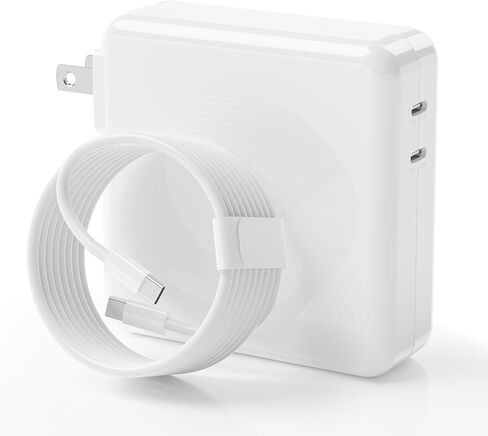 96W Fast Charger for MacBook Pro 13 14 15 inch and MacBook Air 13-inch M1 M2 Charger 2016 to 2023 96W 87W 70W 61W 30W, 20W for iPhone, iPad, etc - Dual USB C Charger for 15W to 96W USB-C PD Devices in Kuwait
