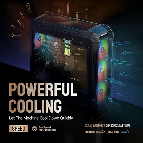 ASIAHORSE WD-001 Series 120mm Case Fan with Controller, White 5V ARGB Motherboard Computer Case Fans Quiet High Airflow Adjustable Light Effect Computer Cooling Fan, 5 Pack in Kuwait