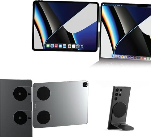 Rolling Square Edge Pro Tablet Kit - MagSafe Compatible Mobile Tablet and Magnetic Phone Holder for Smartworking and Productivity - Space Grey in Kuwait