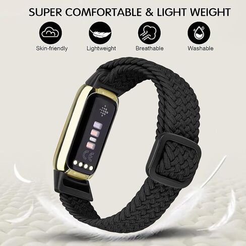 أشرطة FTYQUEE مضفرة وقابلة للتعديل متوافقة مع Fitbit Luxe للنساء والرجال، أساور معصم رياضية من قماش النايلون المرن من أجل Fitbit Luxe in Kuwait