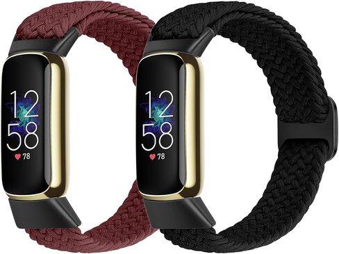 أشرطة FTYQUEE مضفرة وقابلة للتعديل متوافقة مع Fitbit Luxe للنساء والرجال، أساور معصم رياضية من قماش النايلون المرن من أجل Fitbit Luxe in Kuwait