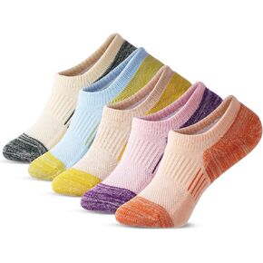 جوارب Kiriner النسائية للكاحل للجري والمشي لمسافات طويلة من القطن مع دعم قوس مبطن بقصة منخفضة 5 أزواج in Kuwait