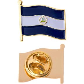 Nicaragua Lapel Pin Country Enamel Made of Metal Souvenir Hat Men Women Patriotic Nicaraguan (Waving Flag Lapel Pin) in Saudi Arabia