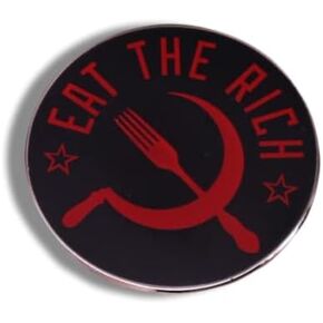 Funny USSR Black and Red Eat The Rich Enamel Pin Novelty Brooch Buttons Jewelry for Jackets Jeans Backpack Cloth Lapel Bag Hat Gift for Men Women Boy Girl in Saudi Arabia