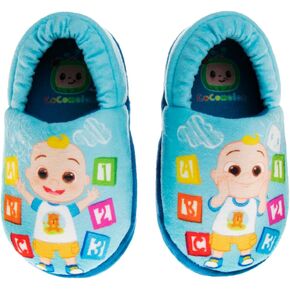 Josmo Cocomelon Toddler slippers - house shoes for boys girls warm plush bed moccasins slippers cocomelon shoes (toddler/little kid) size 5/6-11/12