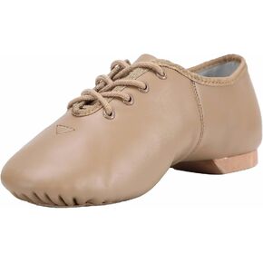 Linodes Leather Lace Up Unisex Jazz Shoe for Women and Men's Dance Shoes