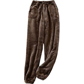 Fiona Jolin Women's Plush Fluffy Pajama Pants Winter Warm Fuzzy Fleece Lounge Bottoms Sleepwear with Pockets