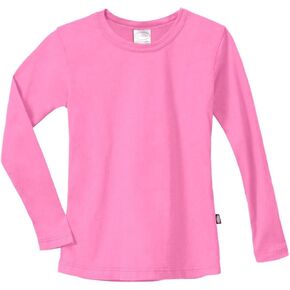 City Threads Girls' Cotton Long Sleeve Tee Tshirt for School and Lounging USA Made in Saudi Arabia