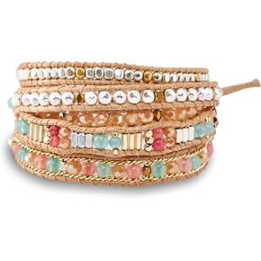G2F DESIGN Bracelet for Women – Handmade Vegan Boho Natural Stone Layered Bracelet, Thailand Bohemian Stackable Beaded Wrap Bracelets, Summer Hippie Bracelet Stack, Teen Girls Fashion Jewelry Gifts in Saudi Arabia