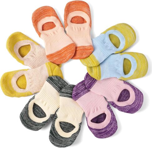 جوارب Kiriner النسائية للكاحل للجري والمشي لمسافات طويلة من القطن مع دعم قوس مبطن بقصة منخفضة 5 أزواج in Kuwait