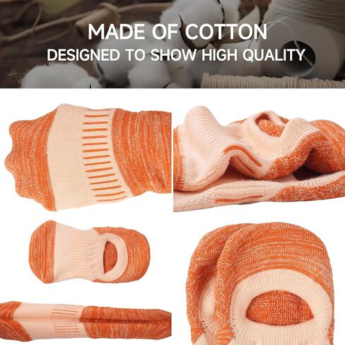 جوارب Kiriner النسائية للكاحل للجري والمشي لمسافات طويلة من القطن مع دعم قوس مبطن بقصة منخفضة 5 أزواج in Kuwait