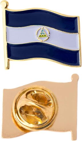 Nicaragua Lapel Pin Country Enamel Made of Metal Souvenir Hat Men Women Patriotic Nicaraguan (Waving Flag Lapel Pin) in Saudi Arabia