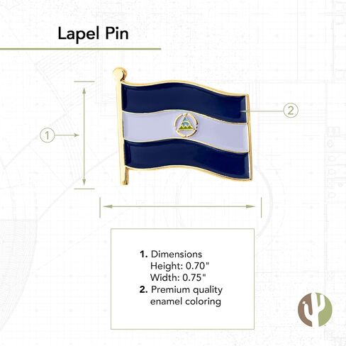 Nicaragua Lapel Pin Country Enamel Made of Metal Souvenir Hat Men Women Patriotic Nicaraguan (Waving Flag Lapel Pin) in Saudi Arabia