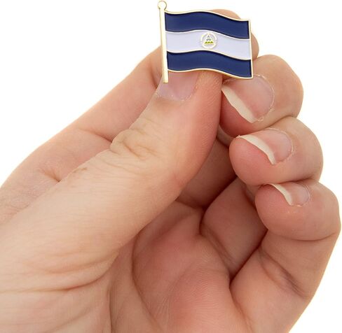 Nicaragua Lapel Pin Country Enamel Made of Metal Souvenir Hat Men Women Patriotic Nicaraguan (Waving Flag Lapel Pin) in Saudi Arabia