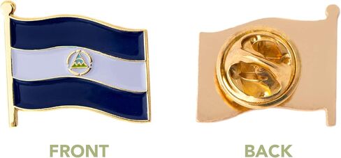 Nicaragua Lapel Pin Country Enamel Made of Metal Souvenir Hat Men Women Patriotic Nicaraguan (Waving Flag Lapel Pin) in Saudi Arabia