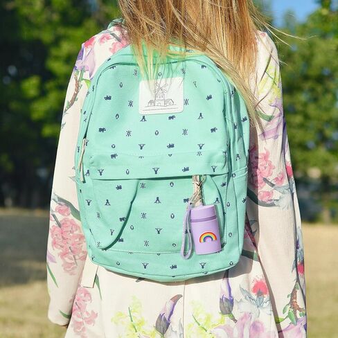 ادريلا قطعتان من سلسلة مفاتيح محفظة عملات معدنية من السيليكون، حقيبة عملات معدنية لطيفة للسفر للاطفال، حافظة احمر شفاه صغيرة محمولة لطلاء الاظافر (قوس قزح وزهور الفراولة) in Kuwait