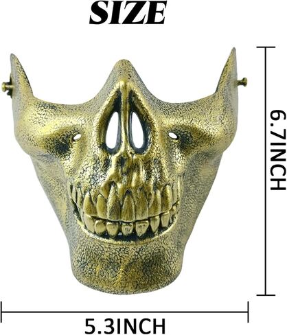 يوهوا قناع هيكل عظمي نصف وجه بتصميم جمجمة للهالوين ولعبة الصيد والحفلات التنكرية والحفلات التنكرية، متعدد الالوان، 4 قطع in Kuwait