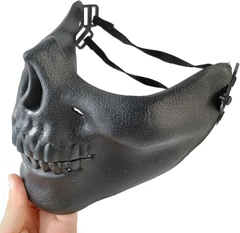 يوهوا قناع هيكل عظمي نصف وجه بتصميم جمجمة للهالوين ولعبة الصيد والحفلات التنكرية والحفلات التنكرية، متعدد الالوان، 4 قطع in Kuwait